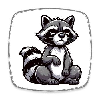 raton laveur, raton laveur, animal des bois, drôle de raton laveur - Magnet carré - blanc - Devant