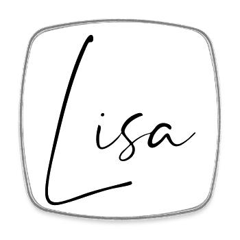 Lisa / Handwriting Name Design - Square fridge magnet - white - Front