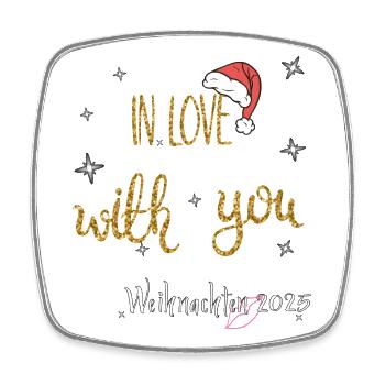  Weihnachten in Love  - Viereckiger Kühlschrankmagnet - Weiß - Vorne