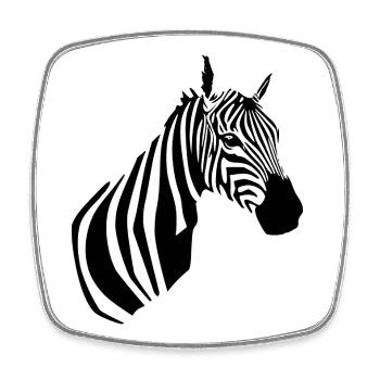 Zebra T-shirt - Viereckiger Kühlschrankmagnet - Weiß - Vorne