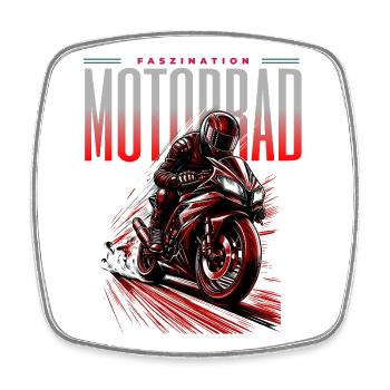Faszination Motorrad – Racing Power Design - Viereckiger Kühlschrankmagnet - Weiß - Vorne