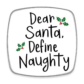 Cher Père Noël définir le design de Noël coquin - Magnet carré - blanc - Devant
