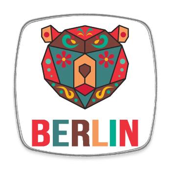 Berlin est ma ville – Colorful Berlin Design - Magnet carré - blanc - Devant