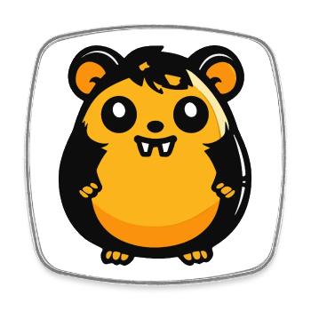 Hamster Halloween Zombie - Viereckiger Kühlschrankmagnet - Weiß - Vorne