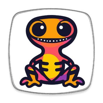 Lizard Halloween Zombie - Square fridge magnet - white - Front