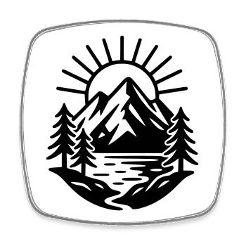 Nature - Square fridge magnet - white - Front