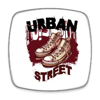 Street Sneaker Graffiti Duo - Viereckiger Kühlschrankmagnet - Weiß - Vorne