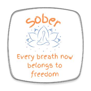 Sober Breath Freedom - Square fridge magnet - white - Front