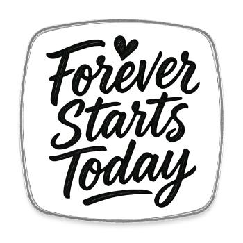 Marriage: Always starts today! - Square fridge magnet - white - Front