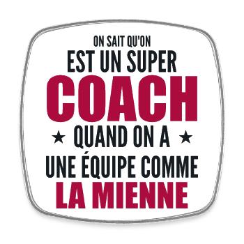 Un Super Coach Cadeau Entraîneur Sportif Humour - Magnet carré - blanc - Devant