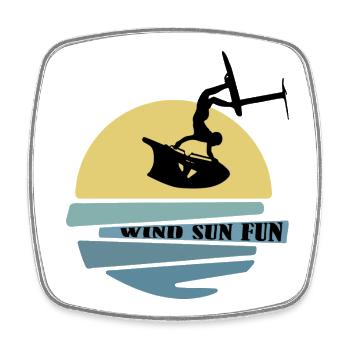 Wingfoil Coucher de soleil - Magnet carré - blanc - Devant