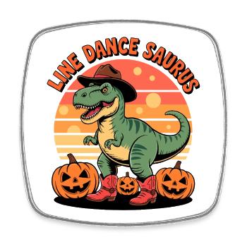 LineDance Saurus Halloween - Square fridge magnet - white - Front