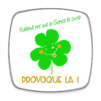 Clover Causes Merry Luck - Square fridge magnet - white - Front