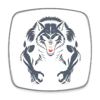 Loup-garou - Magnet carré - blanc - Devant