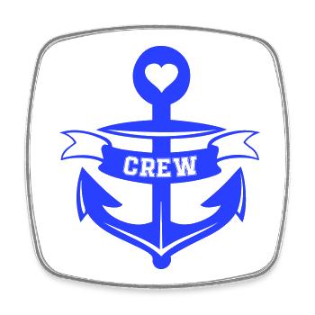 Heart Anchor Crew Emblem - Square fridge magnet - white - Front