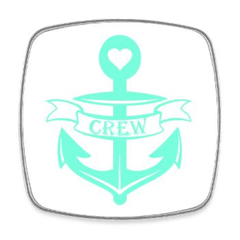 Heart Anchor Crew Motif - Square fridge magnet - white - Front