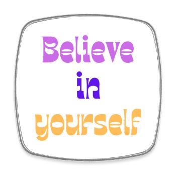 Believe in Yourself Retro Gradient - Viereckiger Kühlschrankmagnet - Weiß - Vorne