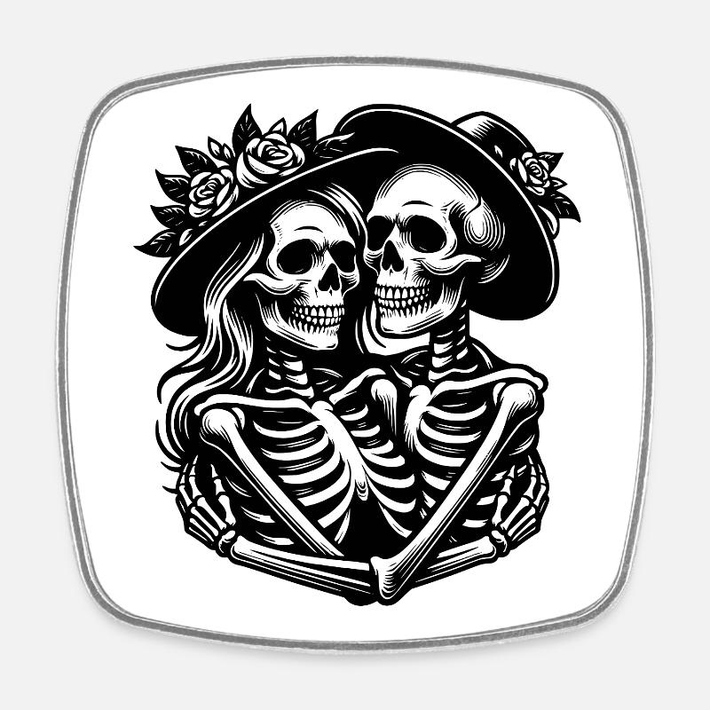 Couple of horror - Square fridge magnet - white