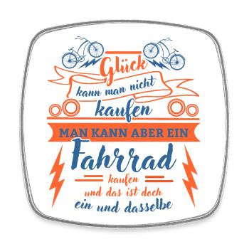 You can't buy happiness, but you can buy a bike - Square fridge magnet - white - Front