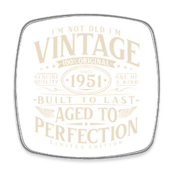 1951 Vintage Vintage Cadeau d’anniversaire - Magnet carré - blanc - Devant