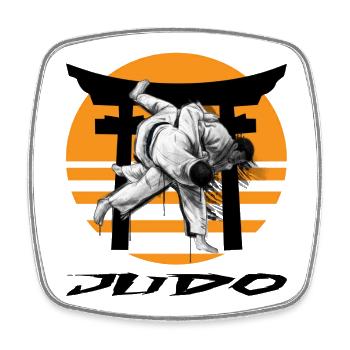 Judo - Viereckiger Kühlschrankmagnet - Weiß - Vorne