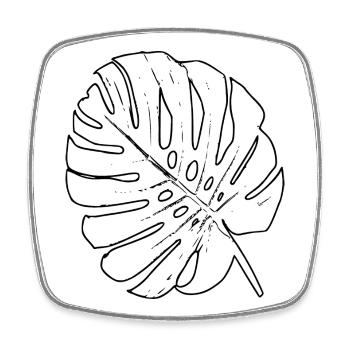 Monstera Leaf Outline - Square fridge magnet - white - Front