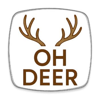 Christmas Reindeer Antler - Square fridge magnet - white - Front
