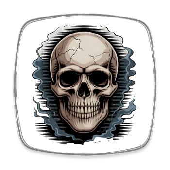 Skull in Smoke Aura - Square fridge magnet - white - Front