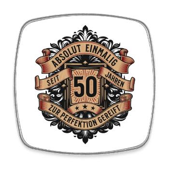 50th Birthday Gift 50th Anniversary Saying - Square fridge magnet - white - Front