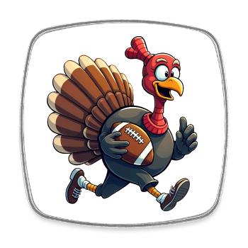 Thanksgiving Football Truthahn - Viereckiger Kühlschrankmagnet - Weiß - Vorne