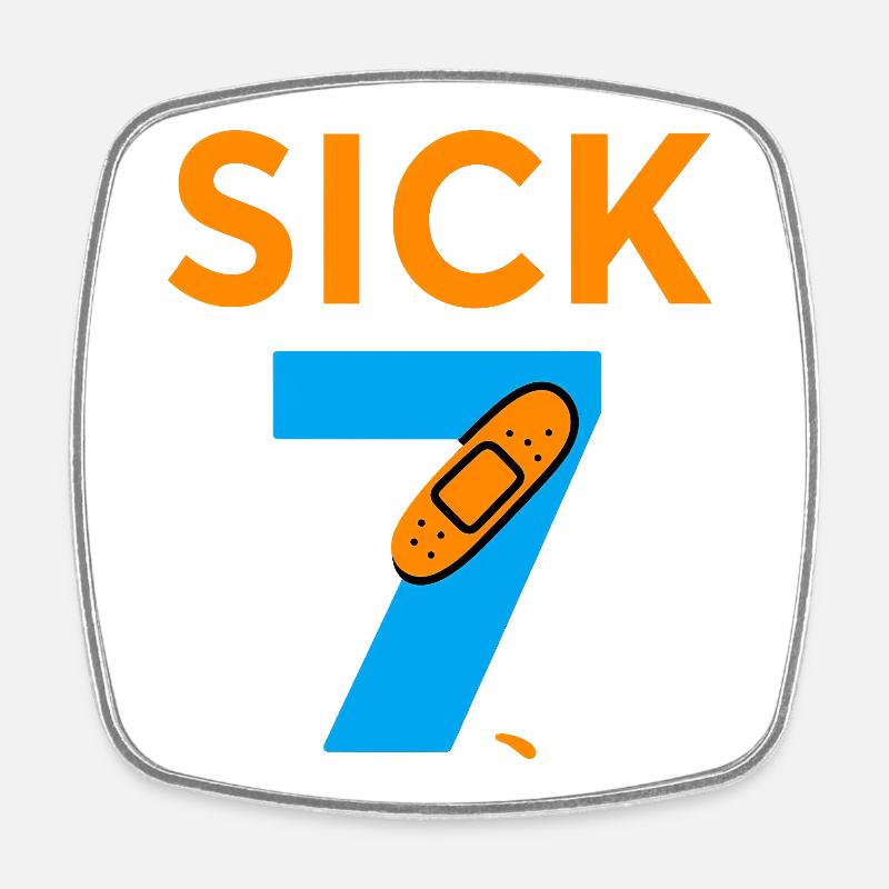 Sick Seven Meme Tee Six Seven - Magnet carré - blanc