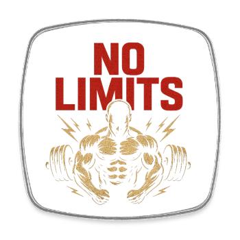 No Limits – Kraft und Stärke - Viereckiger Kühlschrankmagnet - Weiß - Vorne
