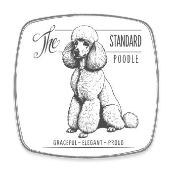 Standard Poodle Elegance and Pride - Square fridge magnet - white - Front