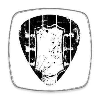 Guitar retro pick - Square fridge magnet - white - Front