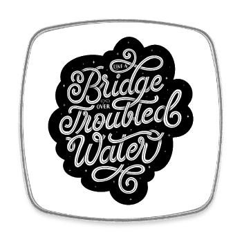 Bridge Over Troubled Water  - Viereckiger Kühlschrankmagnet - Weiß - Vorne