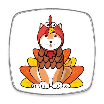 Shiba Inu Thanksgiving Turkey Costume Dog Outfit - Square fridge magnet - white - Front