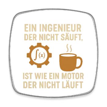 Ingénieur Humour Coffee Engine - Magnet carré - blanc - Devant