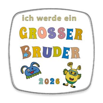 I'm going to be a big brother in 2026 - Square fridge magnet - white - Front