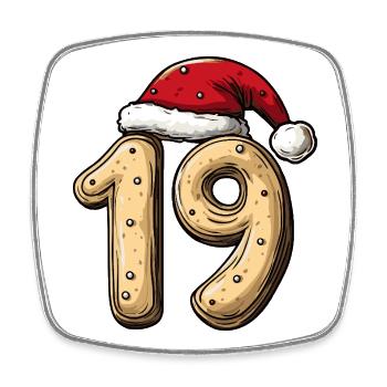 19 Number Cookie Christmas - Square fridge magnet - white - Front
