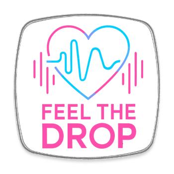 FEEL THE DROP Heart Neon EDM Party Electro - Square fridge magnet - white - Front