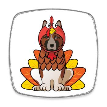 American Akita Thanksgiving Hundekostüm Haustier Outfit - Viereckiger Kühlschrankmagnet - Weiß - Vorne