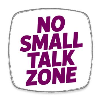 No Small Talk Zone - Viereckiger Kühlschrankmagnet - Weiß - Vorne