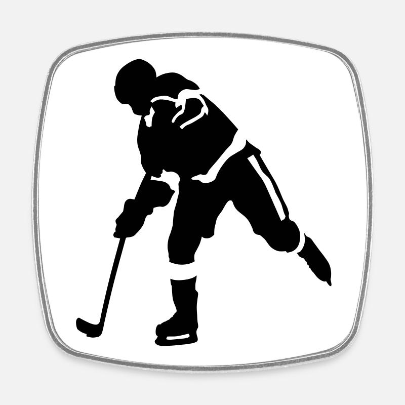 Eishockey - Viereckiger Kühlschrankmagnet - Weiß