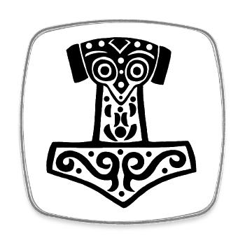 Thor's Hammer (Black) - Square fridge magnet - white - Front