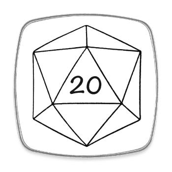 d20 - Square fridge magnet - white - Front