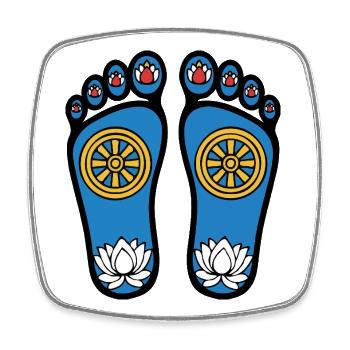 Pieds de Bouddha - Magnet carré - blanc - Devant