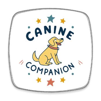 Rainbow Companion Dog - Square fridge magnet - white - Front