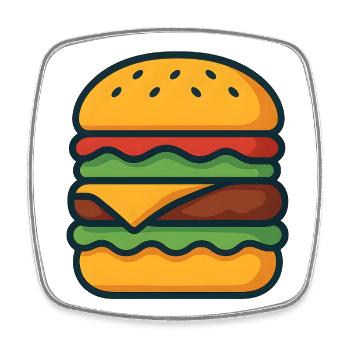 Hamburgers in Pop Art - Square fridge magnet - white - Front