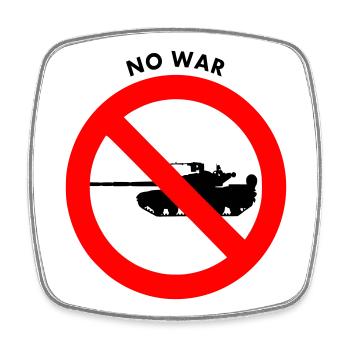 No war - Magnet carré - blanc - Devant