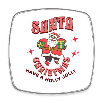 Santa Gifts Cartoon Christmas Scene - Square fridge magnet - white - Front